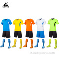 Conjunto de uniforme de futebol juvenil por atacado da moda